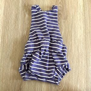 Monica + Andy organic cotton X-back stipe romper